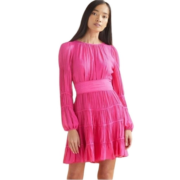 NEW Marie Oliver Suni Hot Pink Tiered Dress Size Small - Picture 2 of 10
